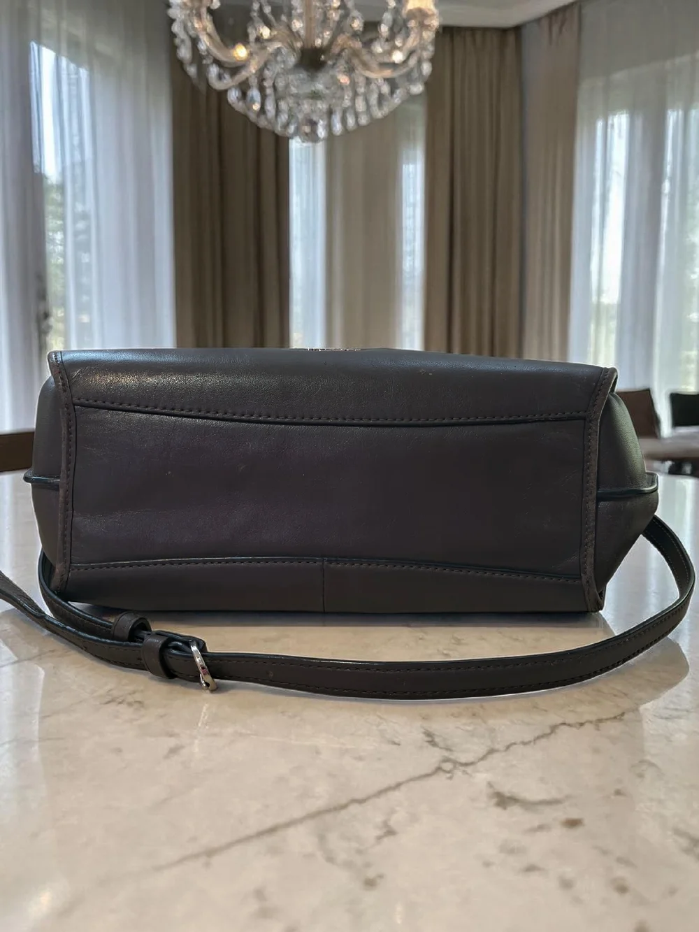 Coach Madison Smythe Leather Satchel 32405 Brown Crossbody Soft Slouchy Bag - Picture 6 of 8